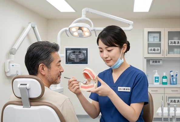 口腔ケアトレーニングの様子